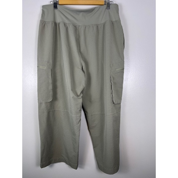 Sage Collection Women Cargo Cropped Pants Capri Casual Comfort Beige Size Medium - Picture 14 of 14